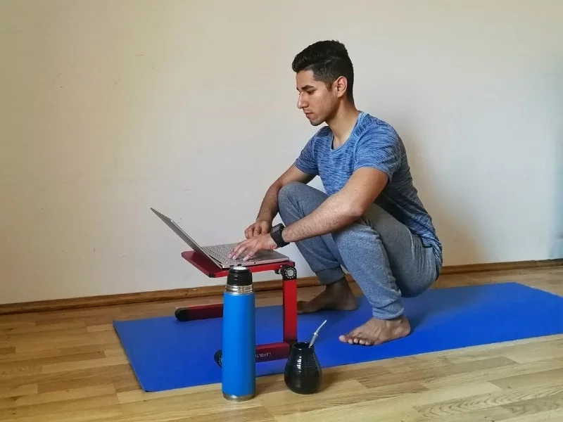 Posición de descanso sentadilla